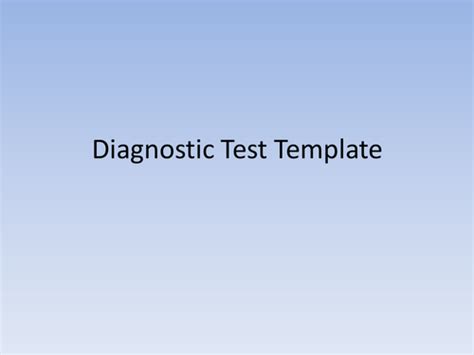 Diagnostic Test Template Teaching Resources