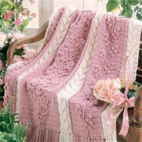 Floral Cascade Throw Pattern By Rena V Stevens Afghan Crochet