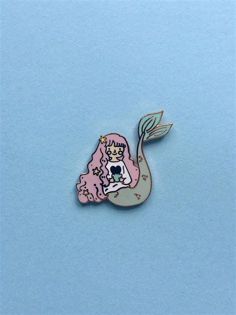 Mermaid Enamel Pin Cute Mermaid Pin Badge Etsy Mermaid Pin Enamel