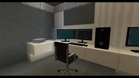 The computer monitor should be centered above the computer desk. Minecraft Melhor mod de decoracao (setup gamer) - YouTube