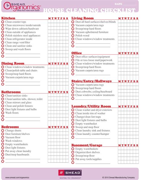 The Ultimate House Cleaning Checklist Printable House