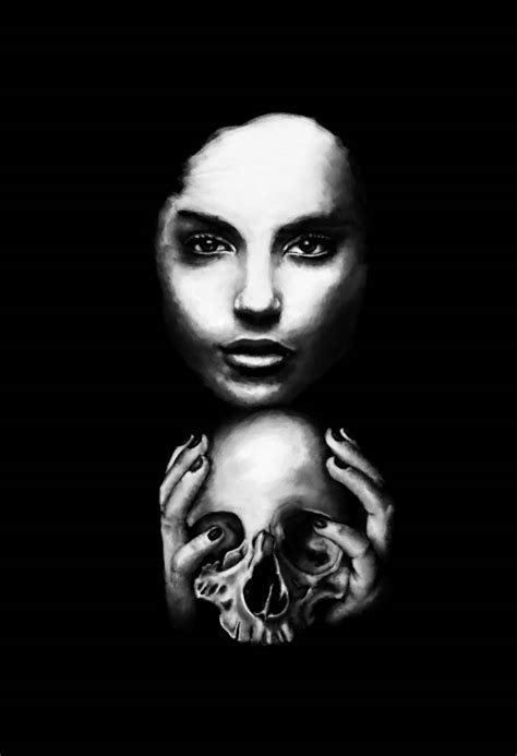 Woman Holding Skull By Hidenwings666 On Deviantart