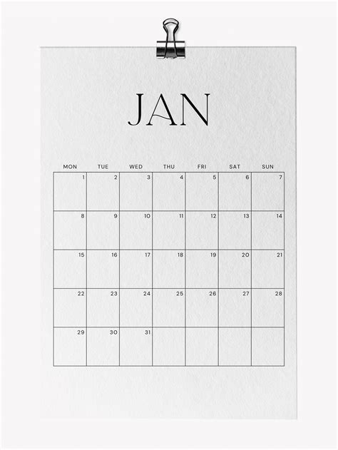 2024 Calendar Printable Minimalist Monthly Planner 2024 Etsy In 2023