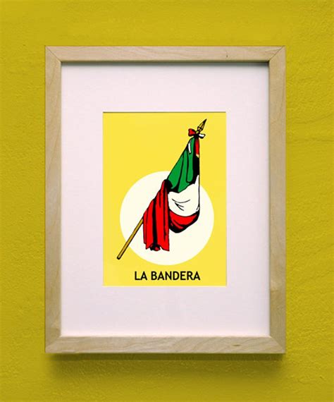 La Bandera Loteria Mexican Pop Art Print Etsy