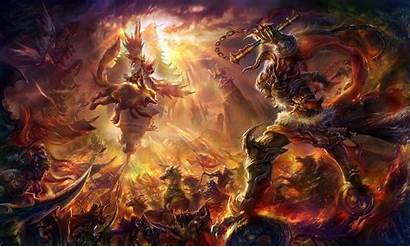Epic Fantasy Battle Wallpapers Monsters Warriors Wallpapersafari