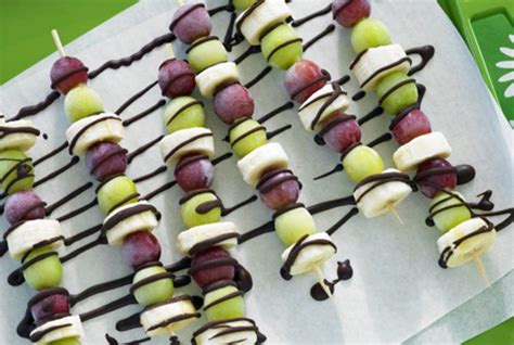 Frozen Grape And Banana Skewers With Chocolate Drizzle Recipe