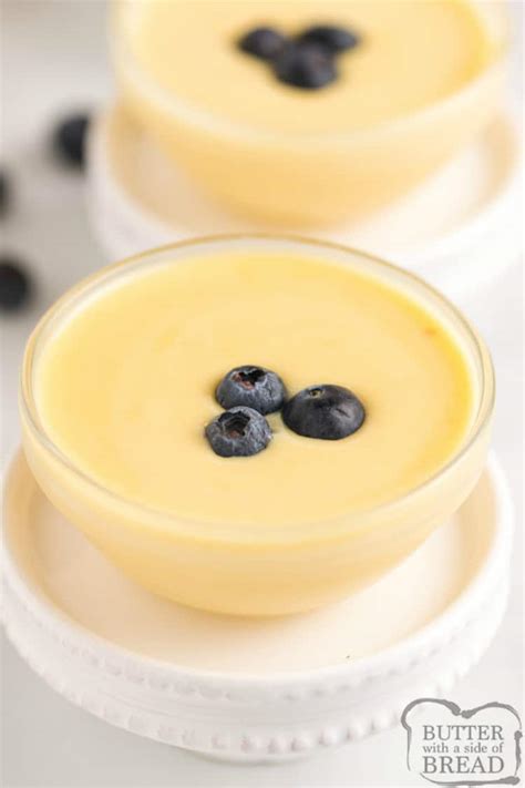 Homemade Vanilla Pudding Recipe Butter With A Side Of Bread