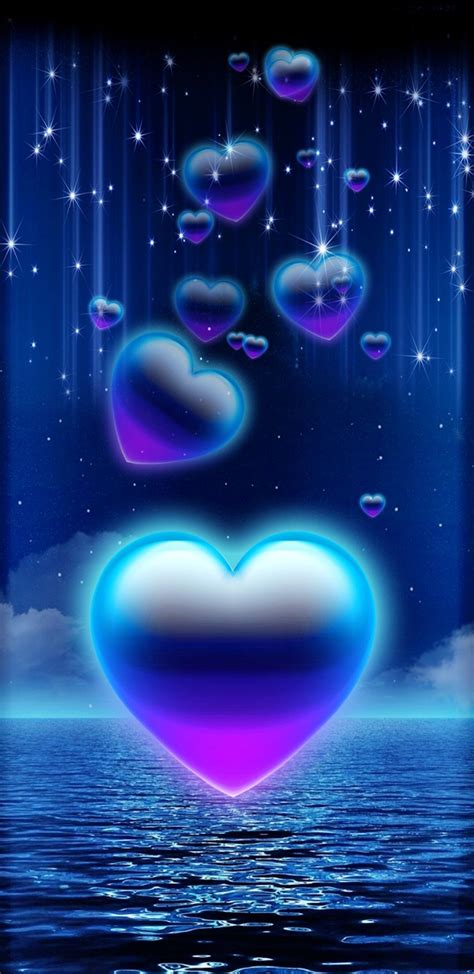 Blue Purple Hearts Love Wallpaper Backgrounds Heart Wallpaper Heart Wallpaper Hd