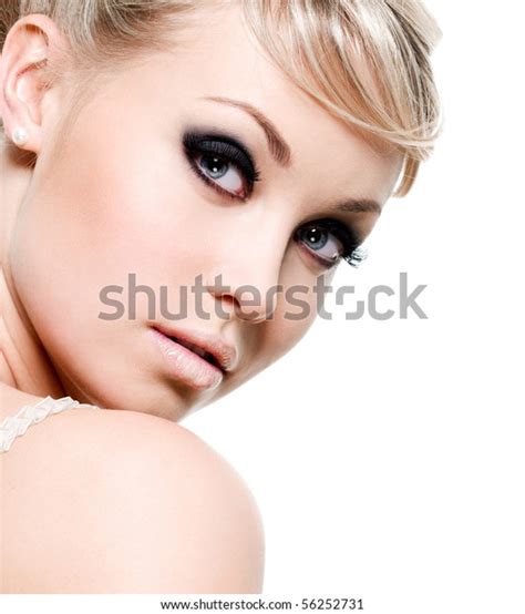 Beautiful Sexy Woman Black Eye Makeup Stock Photo Edit Now 56252731