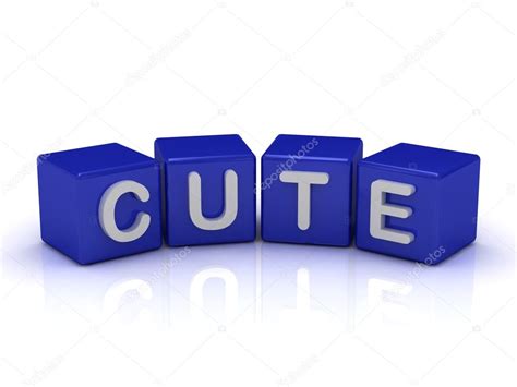 Cute Word On Blue Cubes Stock Photo By ©naraytrace 12328161