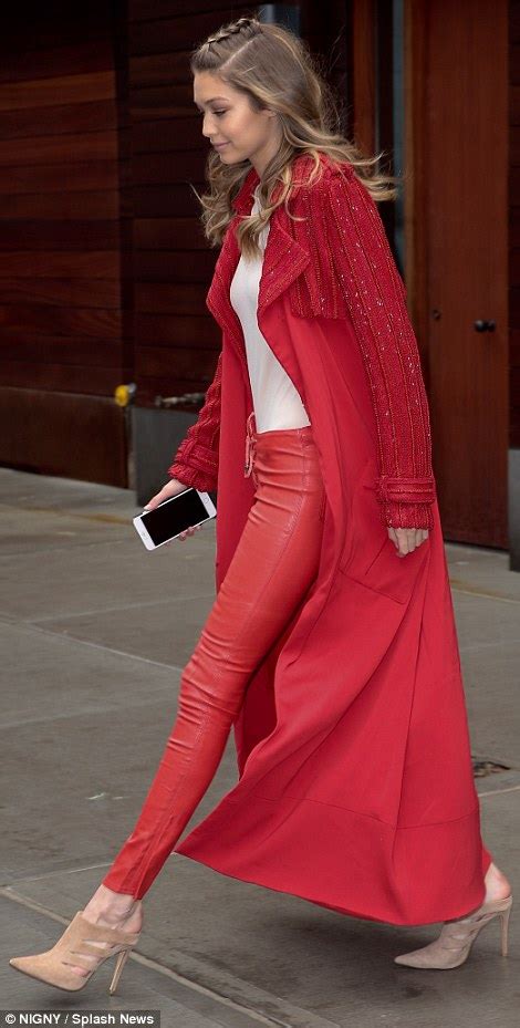 Gigi Hadid Sizzles In Skin Tight Leather Pants At Sports Illustrated