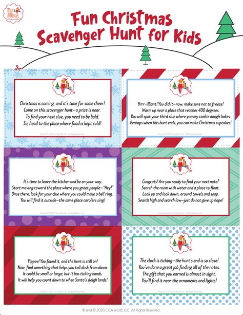 Download 4 Free Printable Christmas Scavenger Hunts The Elf On The Shelf