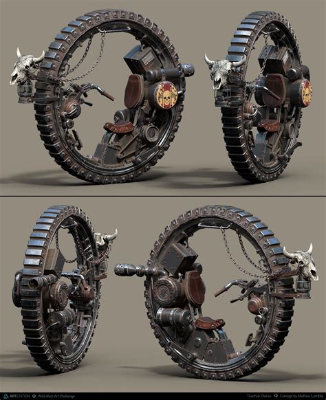 monowheel by by oleksii tkachuk robots steampunk steampunk motorcycle steampunk vehicle