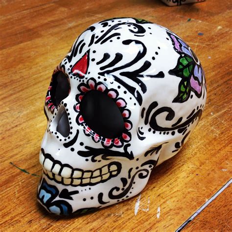 Day Of The Dead Skull Dayofthedead Ceramics Handpainted
