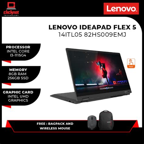 Lenovo Ideapad Flex 5 14itl05 Laptop 14 Fhd Touch Graphite Grey I3