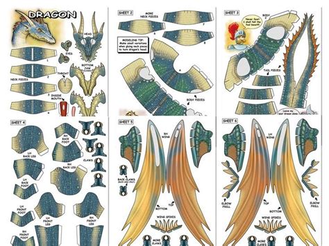 Dragon Papercraft Model Etsy In 2021 Paper Toys Template Paper