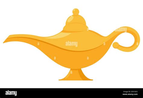 Lamp Aladdin Magic Vector Icon Aladin Genie Lamp Bottle Wish Cartoon