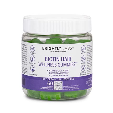 Brightly Labs Biotin Hair Wellness Gummies With Vitamin C Vitamin E