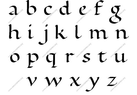 Decorative Writing Calligraphy Uppercase And Lowercase Letter Stencils A