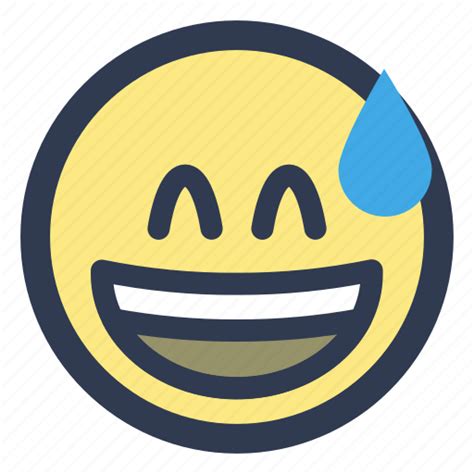 Embarassed Emoji Grinning Sweat Icon Download On Iconfinder