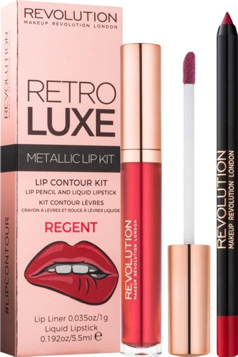Revolution Beauty Retro Luxe Lip Kits Metallic Regent Skroutzgr