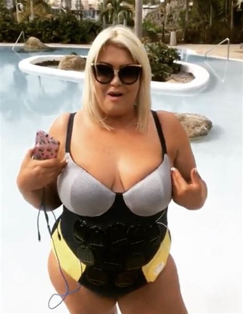Towie News Gemma Collins Assets Threaten To Escape From Tight Swimwear Daily Star