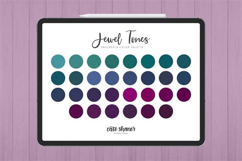 Jewel Tones Procreate Color Palette Jewel Tones Jewel Tone Wedding