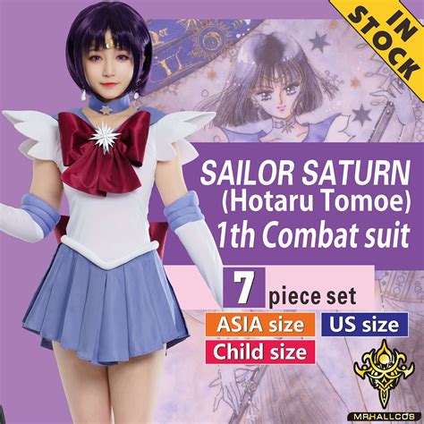 Mrhallcos Anime Cosplay Sailor Moon Saturn Hotaru Tomoe Crystal Dress Outfits Costume Halloween