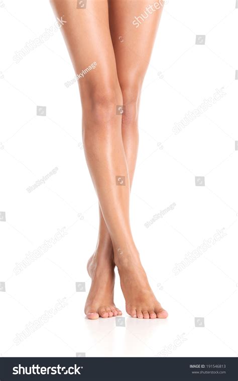 Ideal Shape Beautiful Naked Female Legs Stock Photo