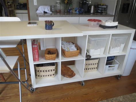 Follow the labelled diagram to build the kitchen island benchtop. Extendable Kitchen Island using Expedit and Linmon - IKEA ...