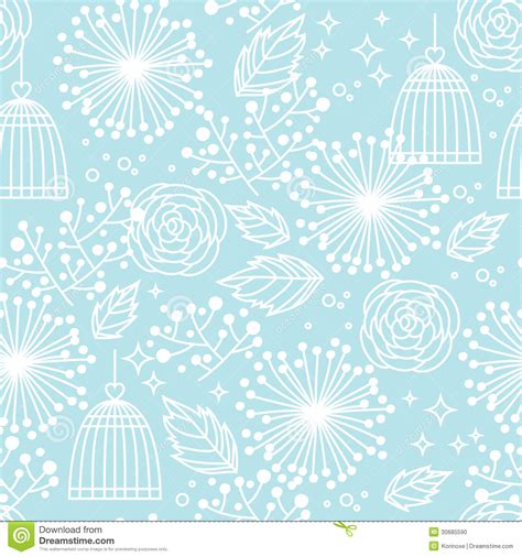 Blue Seamless Floral Pattern Stock Vector Image 30685590