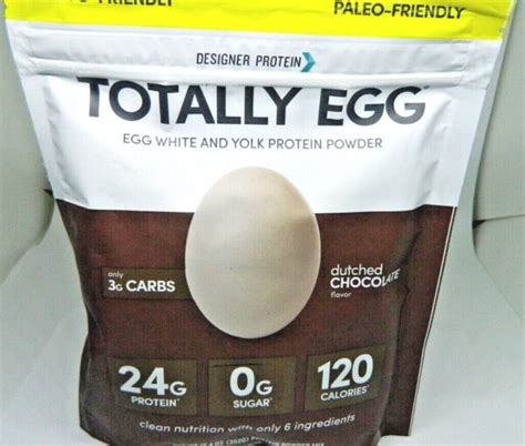 Designer Protein Totally Egg Egg White And Yolk Powder Chocolate 124oz
