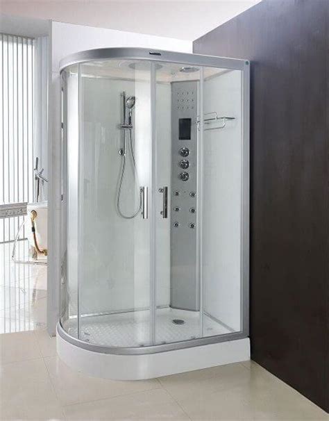 Cabin trays can consist of resin, ceramic, acrylic, stainless steel, glass, wood, chrome, brass, metal, or rubber. LW20 White 1200 x 800 Hydro Shower Cabin Right Handed ...