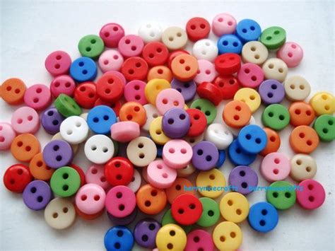 100 X 6mm Mini Micro Resin Buttons Doll Buttons By Berrynicecrafts £1