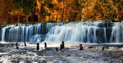 Fondos De Pantalla Otoño Cascadas Bosques Naturaleza Descargar Imagenes