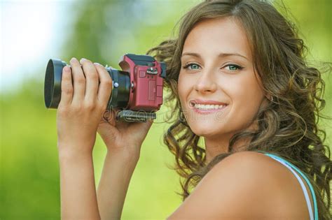 Portrait Young Charming Holding Hands Camera Stock Photo Image Of
