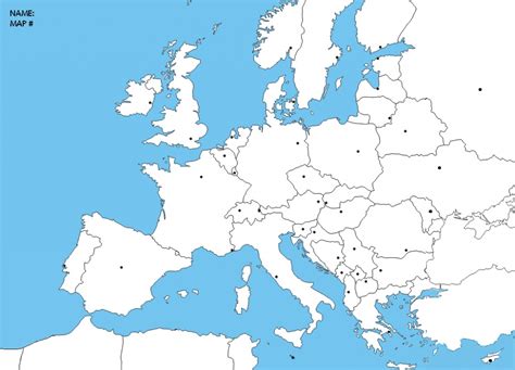 Europe Political Map Blank Map With Cities Gambaran