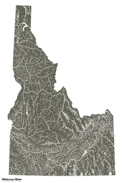 Highly Detailed Idaho River Map Idaho River Waterway