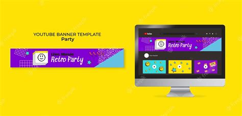 Premium Psd Flat Design Colorful Party Youtube Channel Art Template