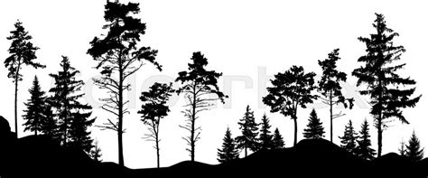 Forest Silhouette Trees Vector Stock Vector Colourbox
