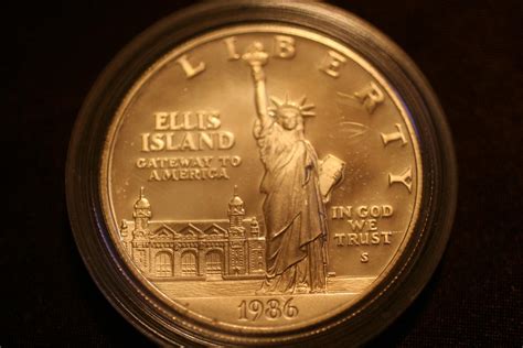 1986 Ellis Island Liberty Silver One Dollar Coin