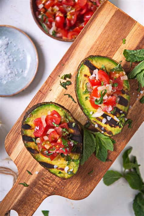 Grilled Avocado Stuffed With Pico De Gallo In The Kitch