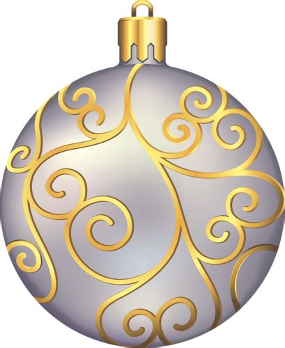 Large Transparent Silver And Gold Christmas Ball 3d Christmas Png