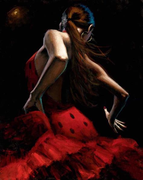Dancer In Red With Polka Dots Painting Fabian Perez Art