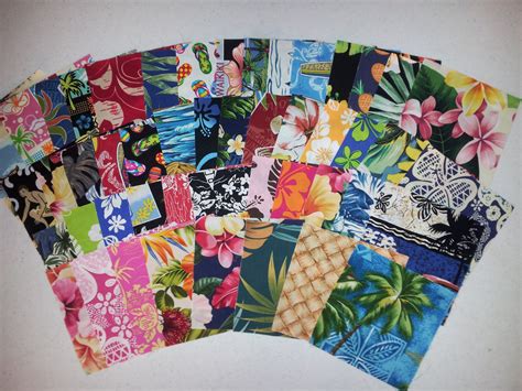 Hawaiian Print Charm Packs 5 Squares 48 Fabrics82015 082015