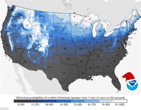 Map Shows Which Us States Are Likely To See Snow On Christmas Day