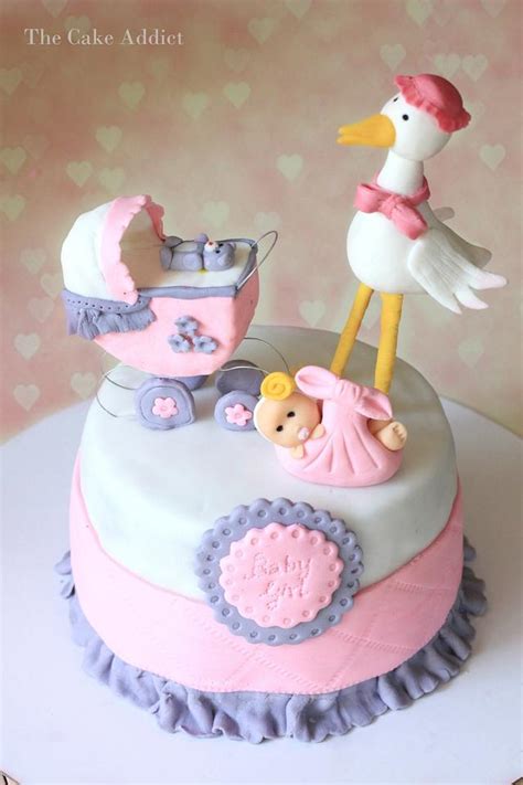 Stork Baby Shower Cake Decorated Cake By Sreeja The Cakesdecor