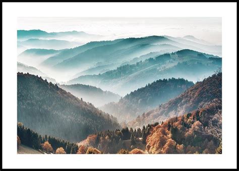 A Stunning Landscape Poster With The Photograph Of Mountains At Sunrise