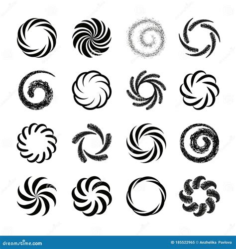 Set Of Spiral Swirl Icons Twirl Spiral Circle Swirling Circles Twist