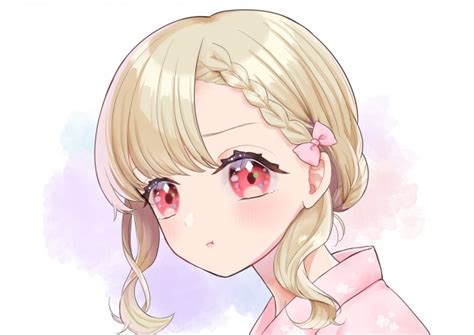 Wallpaper Cute Anime Girl Blonde Braid Yukata Short